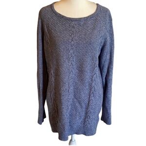 RED Women's Blue Lightweight Cable-knit Sweater. Size L.